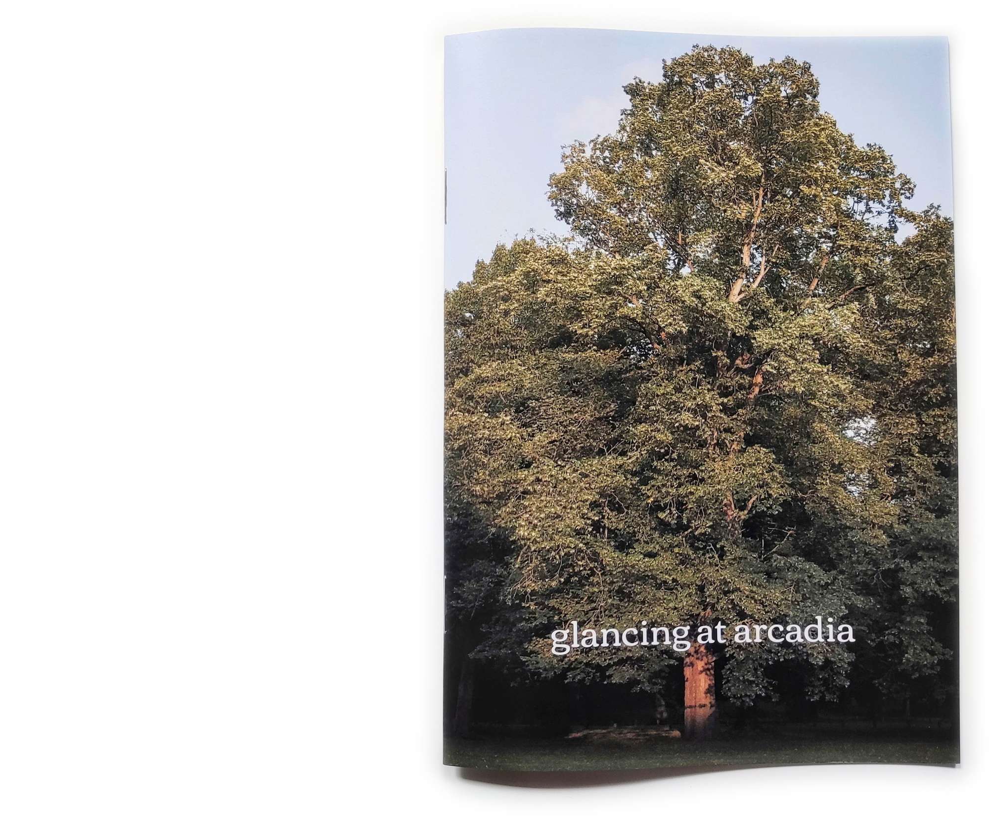 A zine or photobook. Glancing at Arcadia, a vision of pastoralism and harmony with nature.