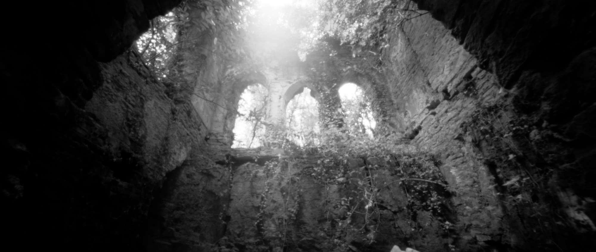 pinhole of abandoned ruin